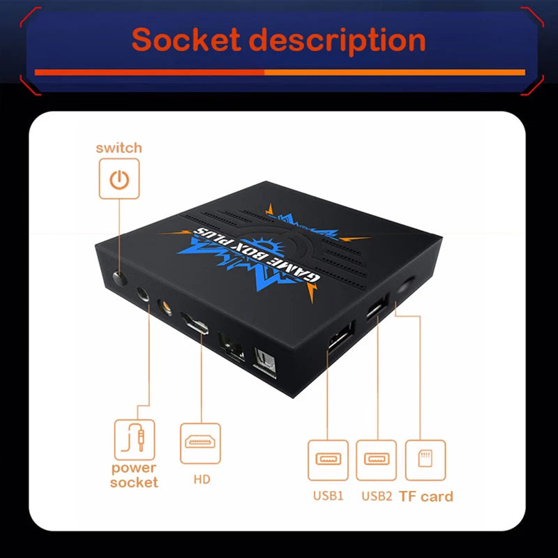Coopreme X6 PLUS Video Game 64G 10000+Games HD Output Joystick Dual Controller Fighting Home Game Box PSP Arcade Game