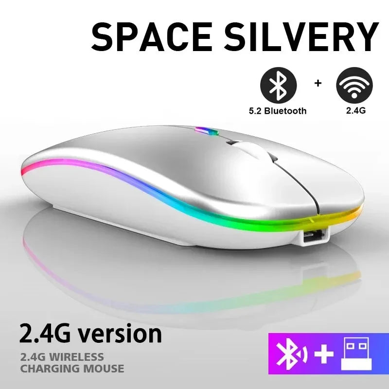Xiaomi Wireless Mouse Rechargeable Bluetooth Dual-mode Silent LED Backlit Mice rgonomic Gaming Mouse Suitable For Notebooks PC