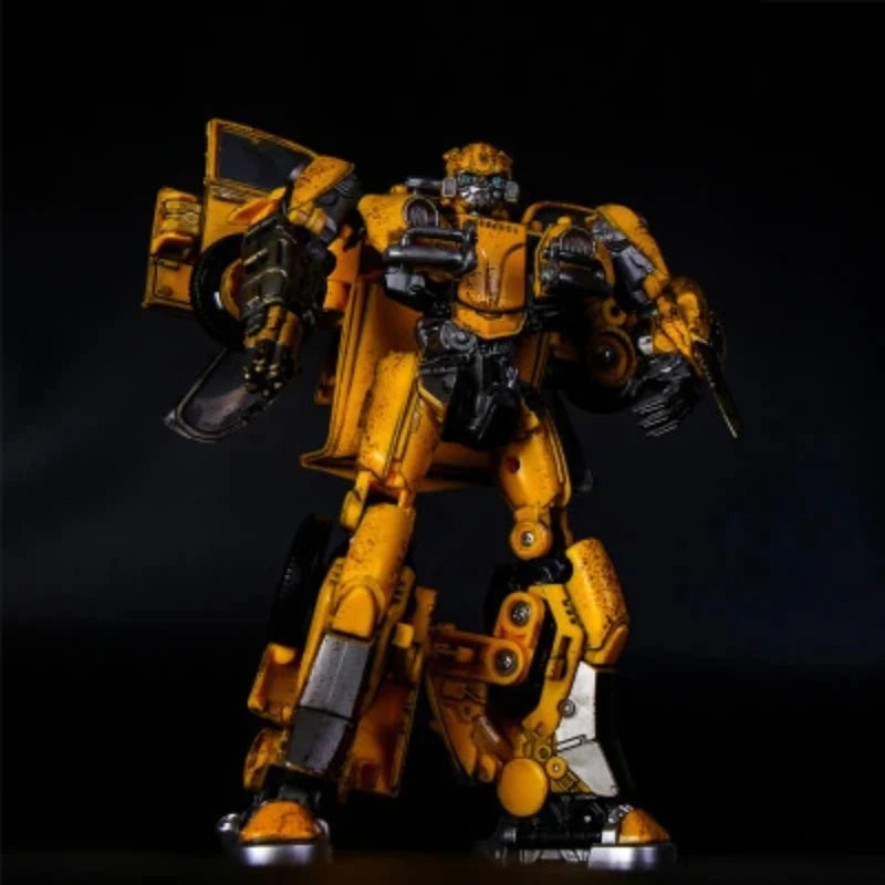 Transformable Robot 21cm Bumblebee Alloy Painted Action Figure Collectible Toy Battle Damaged Car Model Desk Ornament Boy Gift