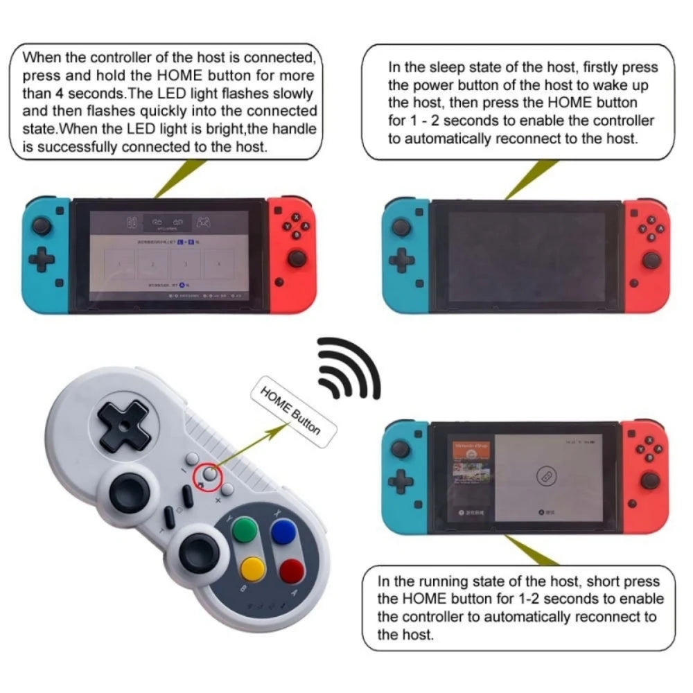 Classic Retro Design Wireless Pro Controller For Switch Lite OLED Support Turbo Vibration Handle Joystick For NS PC Computer