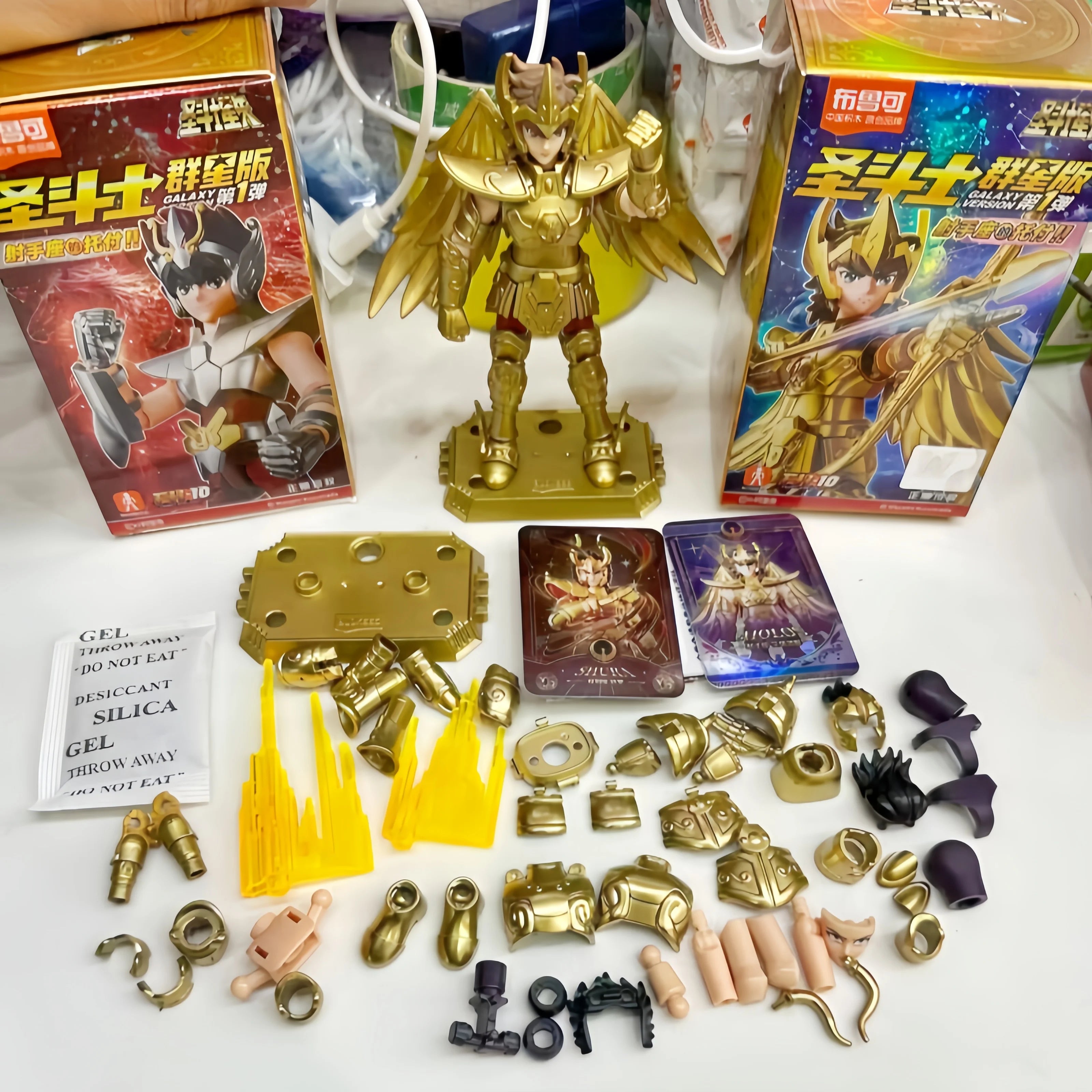 Blokees Saint Seiya Galaxy Version 01 Aiolos Shura Ikki Shun Jabu Marin Assembled Model Toys Bloks Group Gold Saint Kids Gift