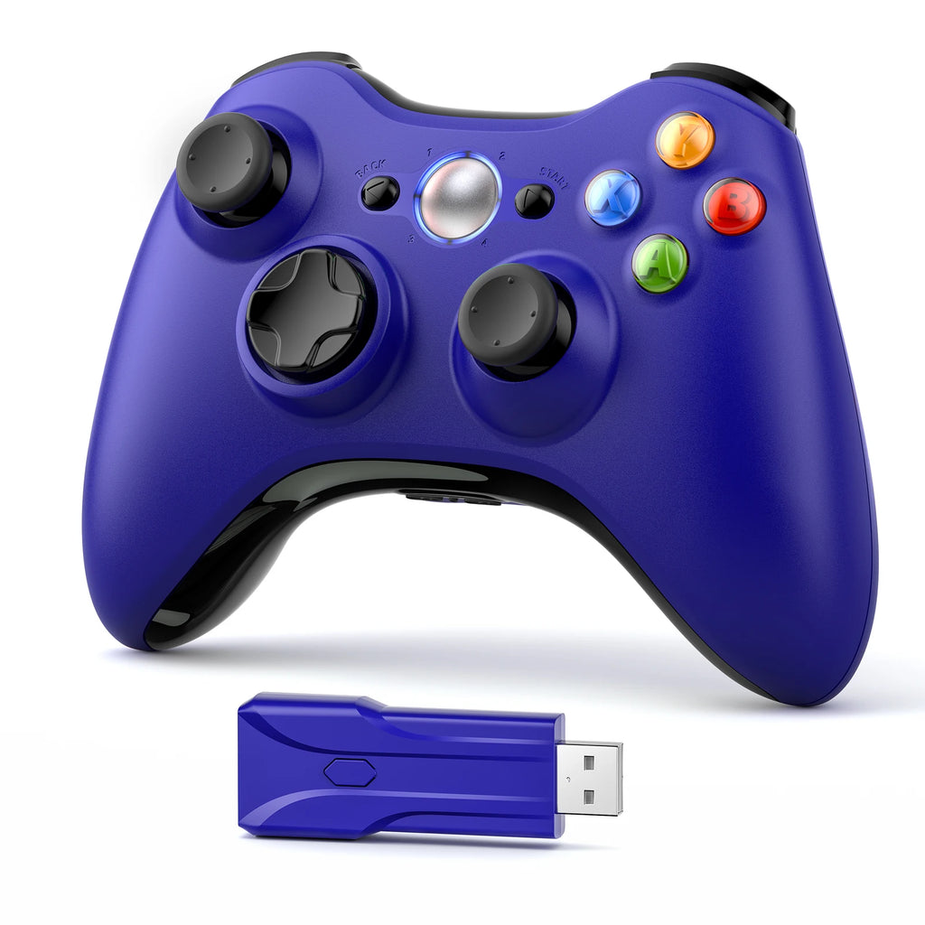 Безжичен контролер за Xbox 360 за Xbox 360/Slim/Elite/Winodow/PC, геймпад за видеоигри, 6-осен джойстик с двойна вибрация, 2.4G гейминг