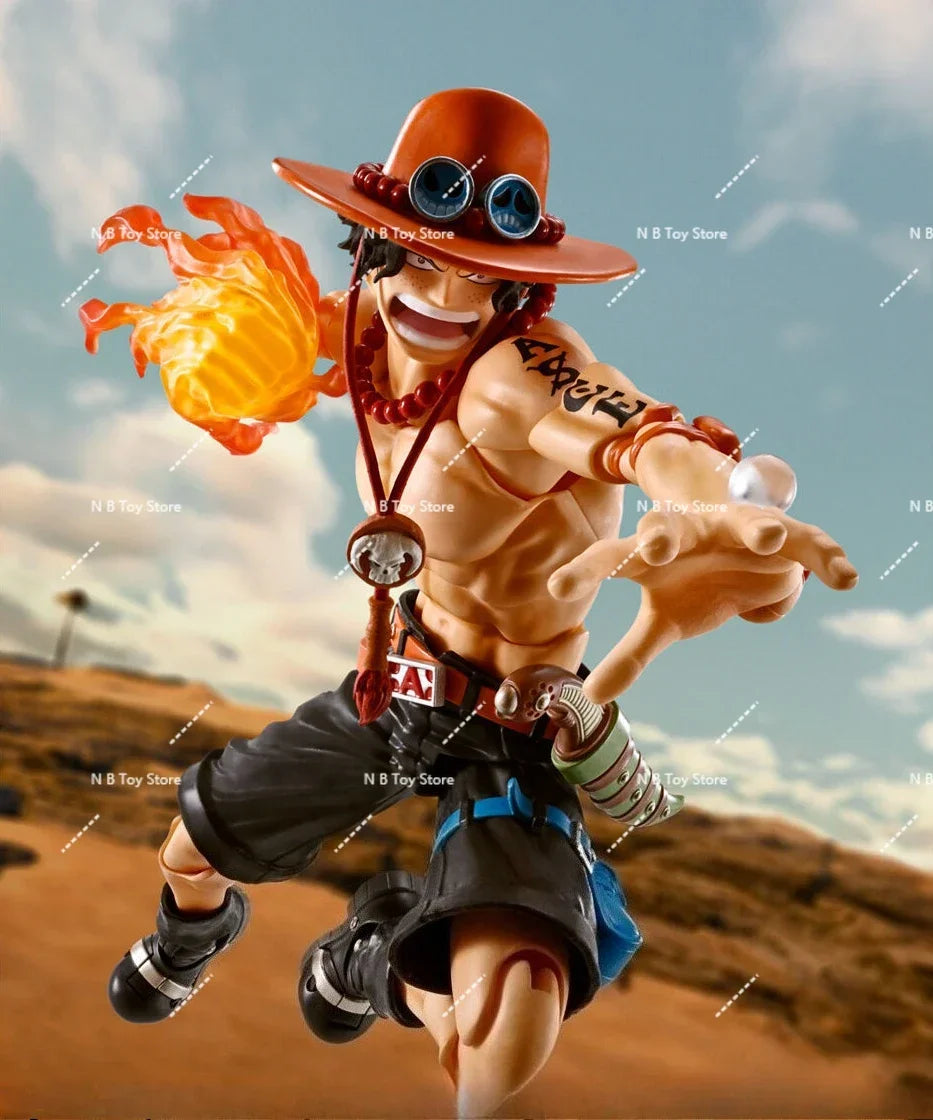 In Stock Bandai Shf Pirates of One Piece Portkaras Ace Fire Fist Top War Joint Genuine Figures in Motion