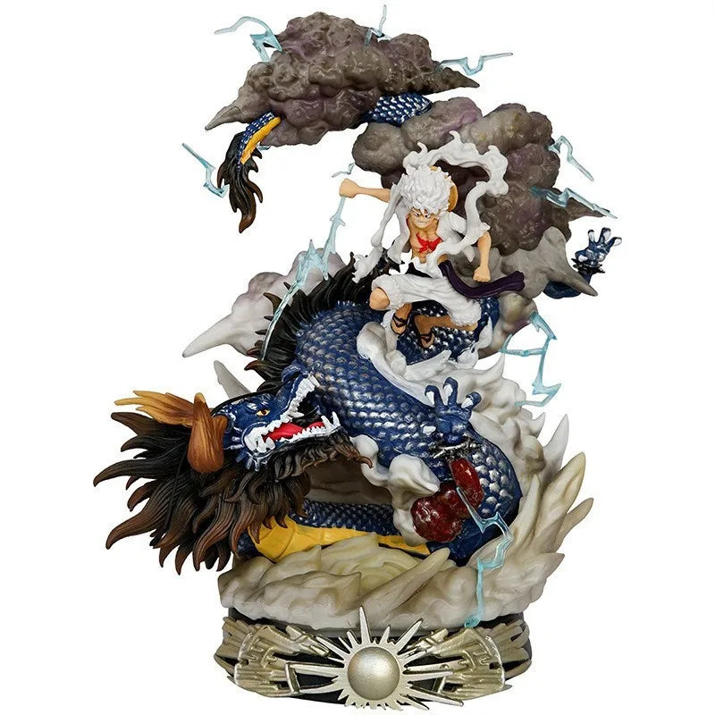 24cm Anime One Piece Luffy Vs Kaidou Figures Luffy Gear 5 Statue Nika Luffy Figurine Gk Figurine Model Doll  Ornament Toys Gifts
