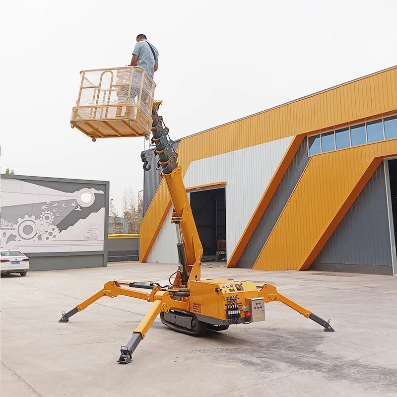 YG CE EPA 1 Tonne Mini-Spinnenkran 3 Tonnen Fernbedienung Spinnenraupenkran Heben von Glas 9m 12m Spinnenkran mit Fly Jib