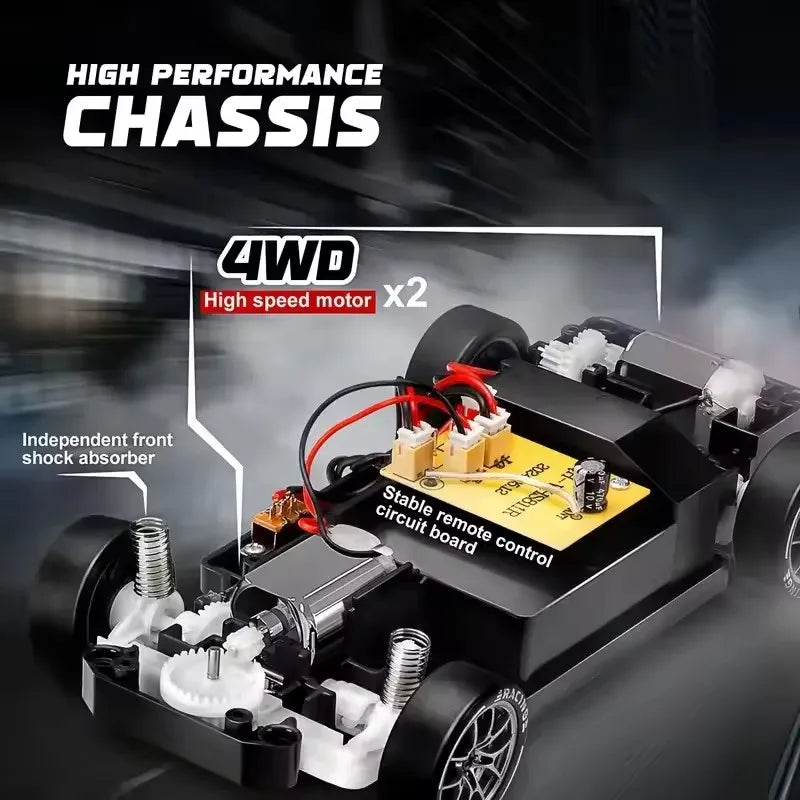 Нова 4WD дрифт кола с дистанционно управление, пълен размер 1:24, мини състезателна кола с дистанционно управление, модел 2.4G радио, високоскоростна RC кола, играчка за момче, подарък