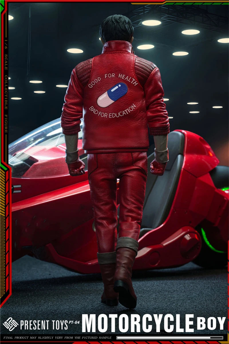 PRESENT TOYS PT-sp64 1/6 Scale Red Leather Jacket Pants Motorcycle Boy Full Set Collectible Male Soldier Action Figure Model