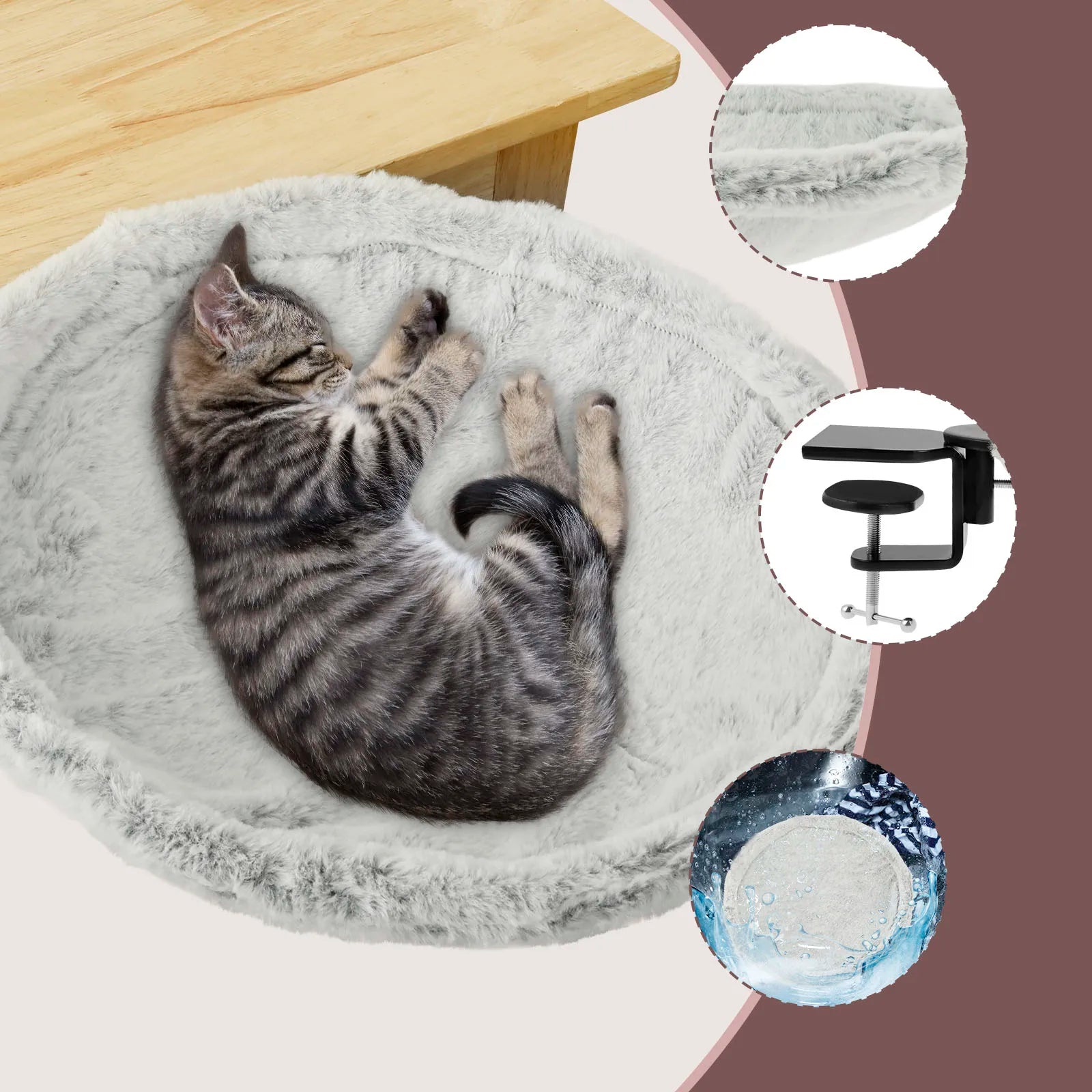 Cat Hammock Felt Pet Nest Bed Soft Comfortable Desk Kitten Hammock Strong Load Capacity Kitten Perch Pet Supplies for Indoor