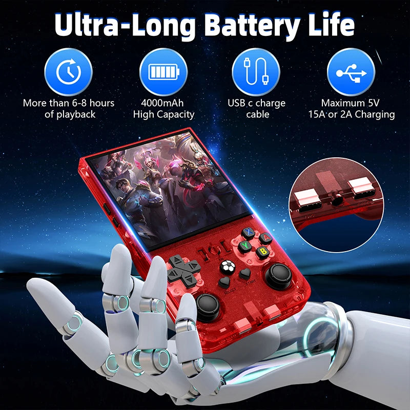 R36 Max Original Console Handheld Game Players 4inch IPS Screen Open Source Console Retro Pocket Video Player 64G/128G Fast Ship