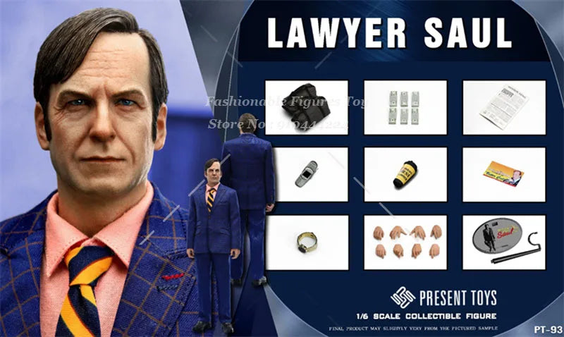 Present Toys PT-sp93 1/6 Male Soldier Lawyer Saul Classic Grid Suit Full Set 12inch Action Figure Model Collection Dolls