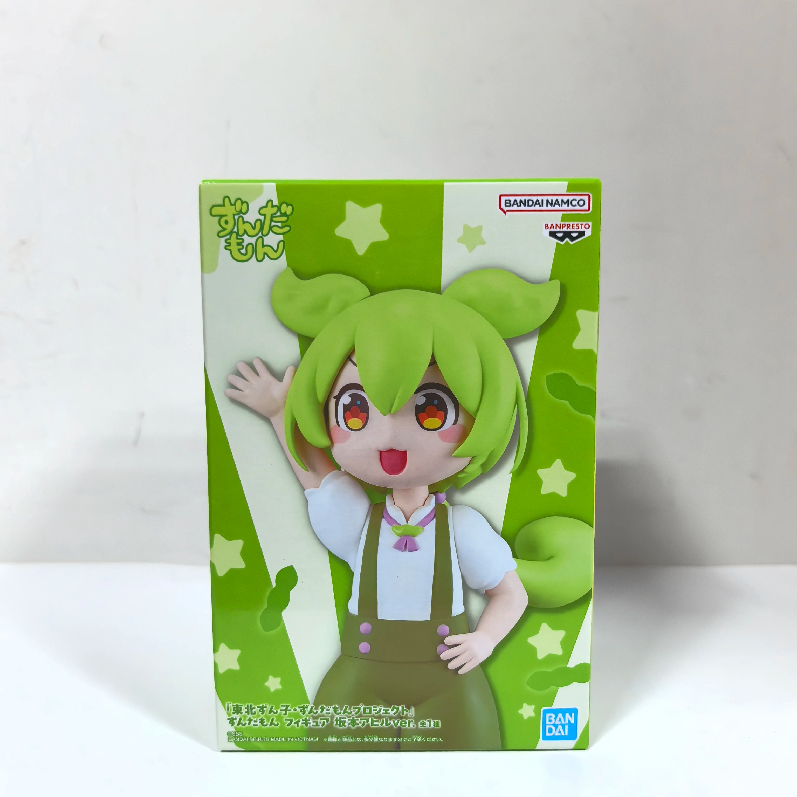 Original BANDAI Tohoku Zunko Project Zundamon Sakamoto Ahiru ver Action Figure Toys PVC Model Kwaii Q Ver. Doll Genuine