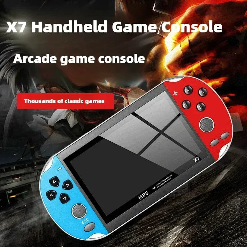 X7 Handheld Game Console 4.3 Inch HD Screen Output Built-in 10000+ Classical Games Portable Audio Video Game Player for Play