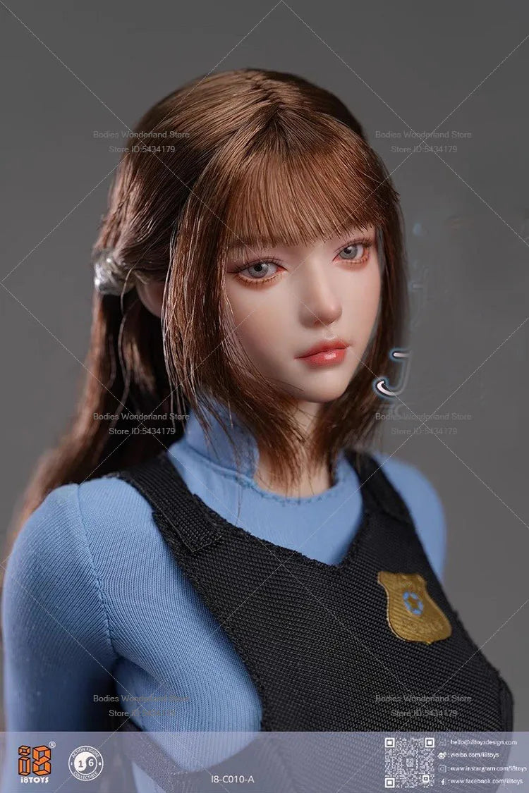 In Stock I8TOYS I8-C010 1/6 Scale Female Soldier Rabbit Police Uniform Clothes Set With Movable Eye Head For 12'' Action Figure