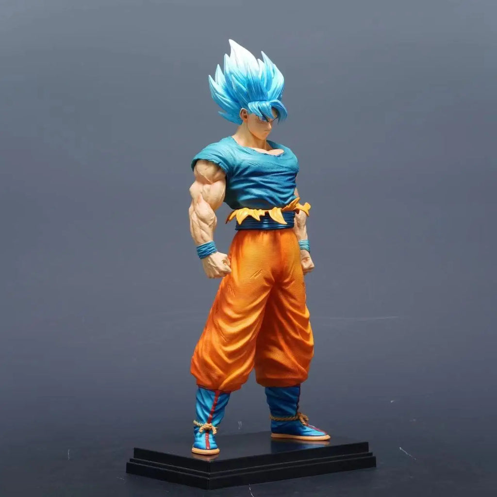 Dragon Ball Z Son Goku Figur Austauschbare Köpfe Super Saiyajin Blau Goku Actionfiguren PVC Statue Sammlung Modell Spielzeug Geschenke
