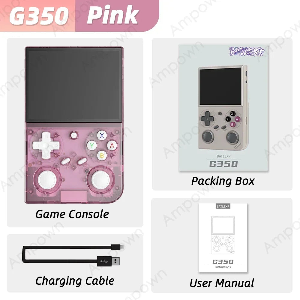 BATLEXP G350 Handheld Game Console 3.5'' IPS Screen Linux System Dual Joystick Vibration Motor Retro Portable Video Console Gift