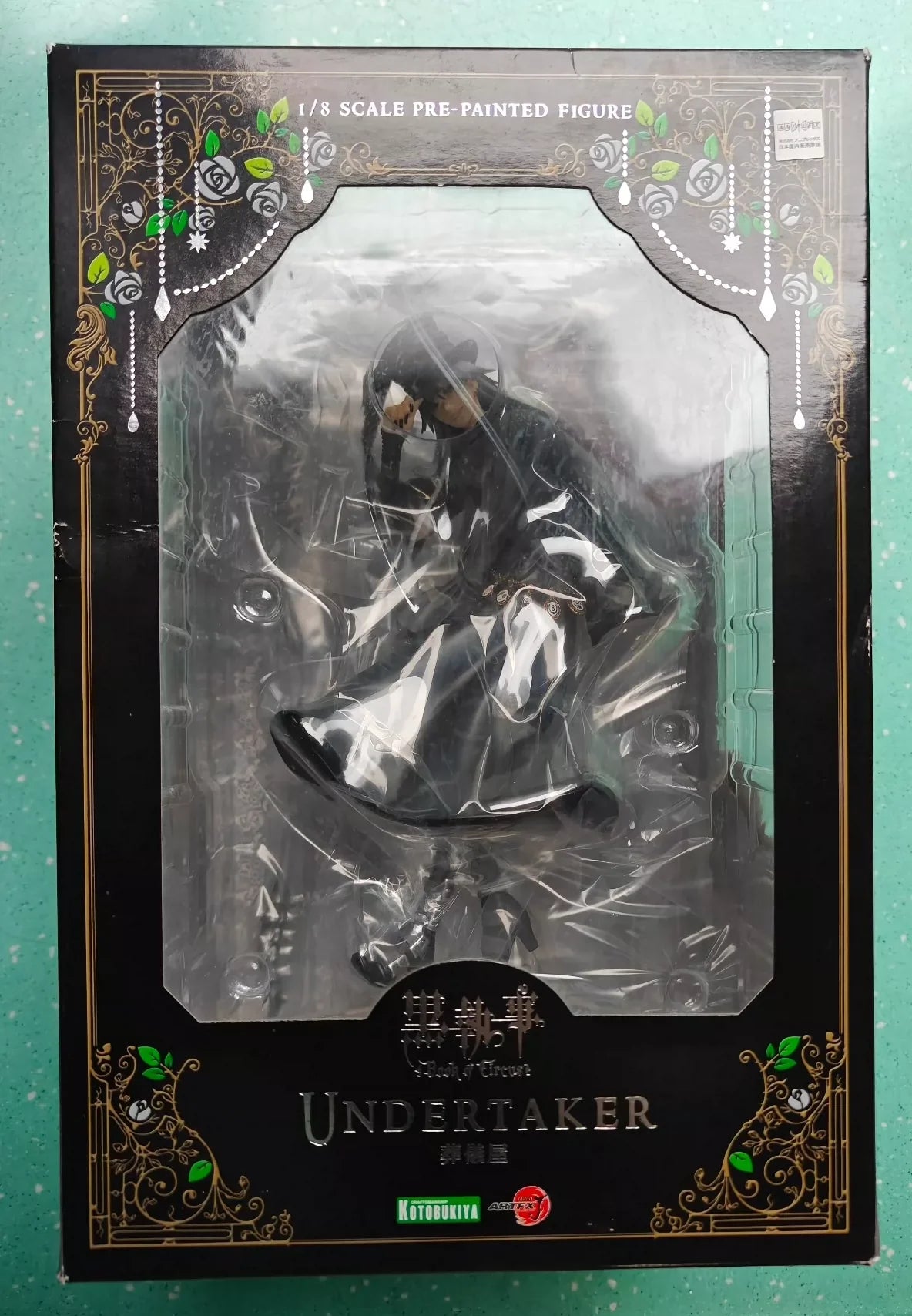 In Stock Original Genuine Kotobukiya ARTFX J Black Butler Undertaker 23cm Anime Action Figure Statue Collectible Toy Model  Gift
