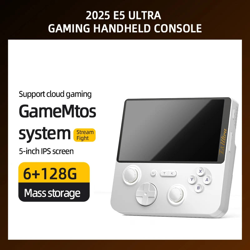 NEW GAMEMT E5 Ultra Handheld Game Console 5" 1280*720 60Hz IPS Touch Screen 5000mAh Hall-Effect Joystick Portable Android System