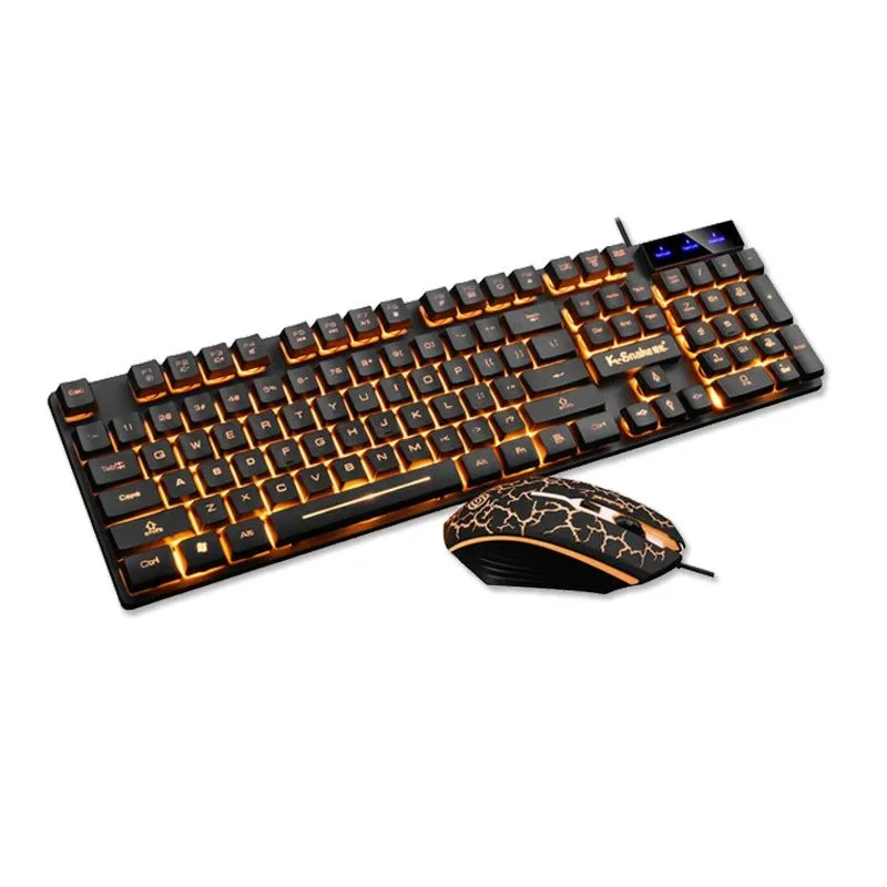 KM320 Tastatur und Maus Set Wasserdichte leuchtende Spieltastatur mit Hintergrundbeleuchtung
