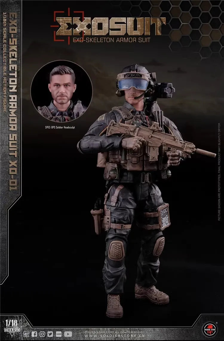 Soldierstory SSE001 1/18 Soldier EXO Exoskeleton Armor Suit XO-01 Full Set 3.75'' Action Figures Model Toy In Stock