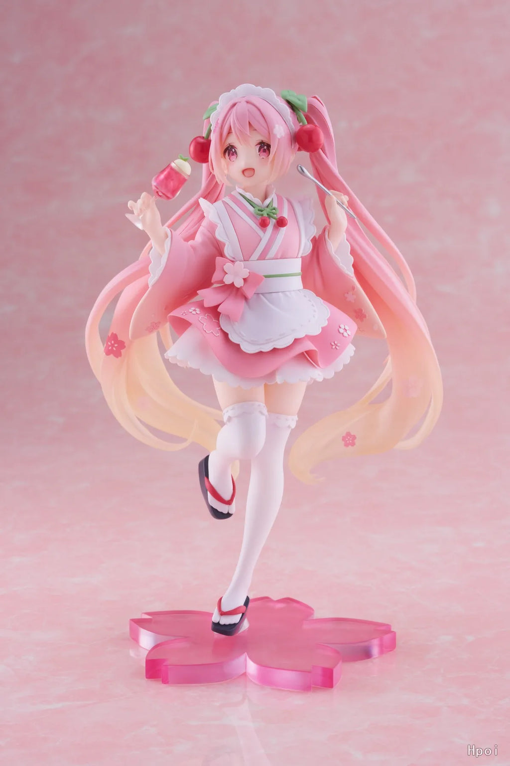 18CM Anime Hatsune Miku Figure Sakura Future Japanese Tea House Waiter Model Toy Gift Collection Action Figure PVC Doll