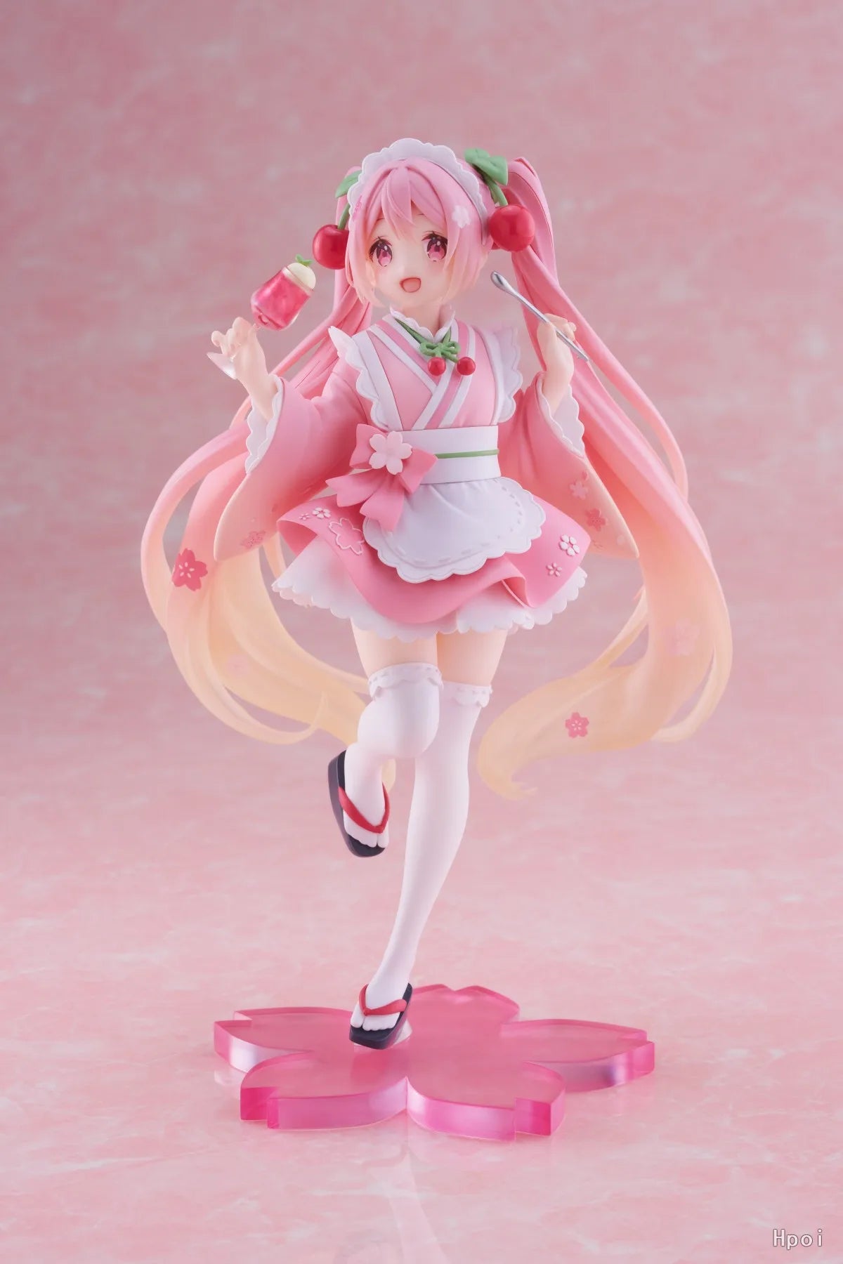 18CM Anime Hatsune Miku Figure Sakura Future Japanese Tea House Waiter Model Toy Gift Collection Action Figure PVC Doll