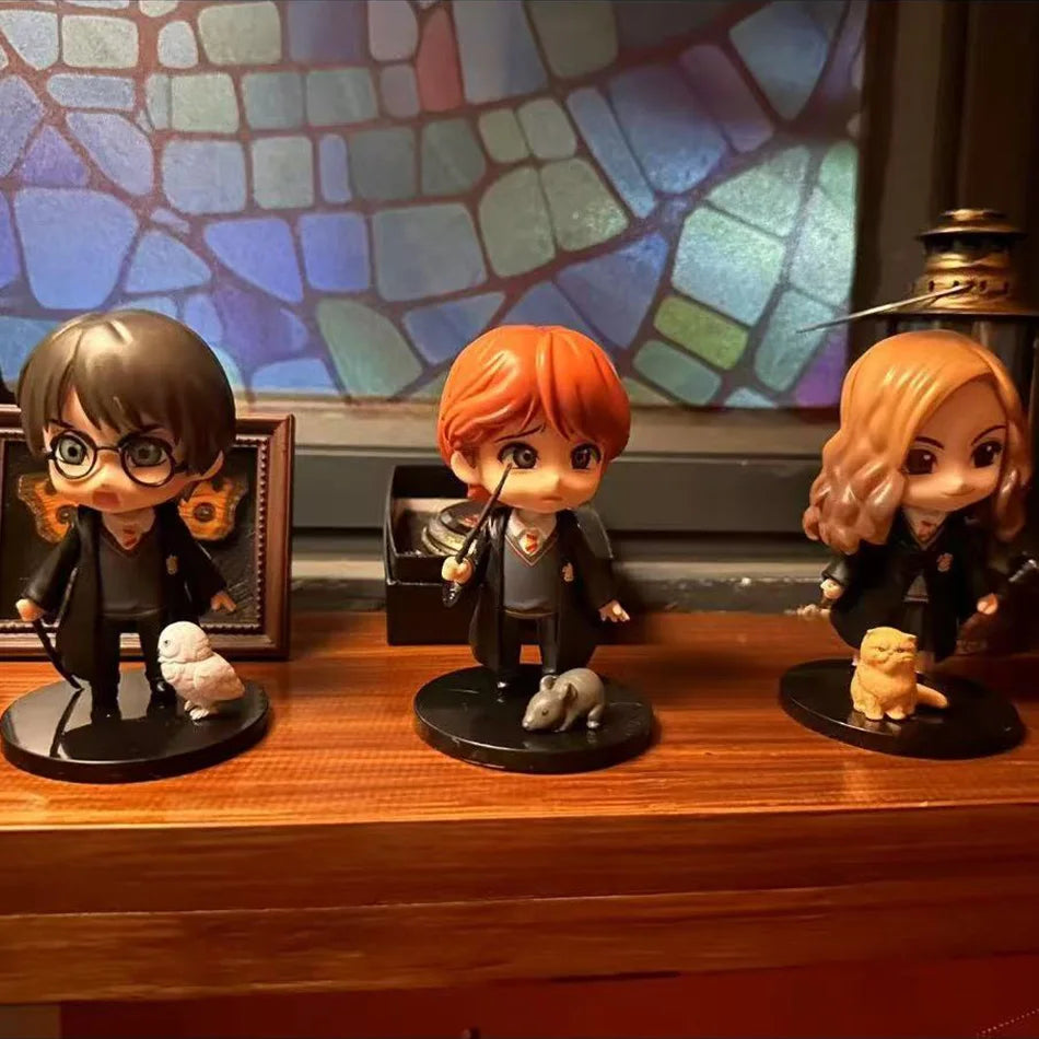 Harry Q Version Figure Potter Set 3/5/6/10PCS 7cm PVC Collectible Model Magic Character Gift for Fans Toy Gift