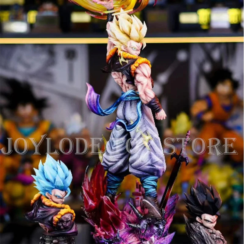 JT Studio 45cm Dragon Ball Z Gogeta Anime Figures Clouds Rising Gogeta Figure PVC Statue Collection Model Room Decor Gifts Toys