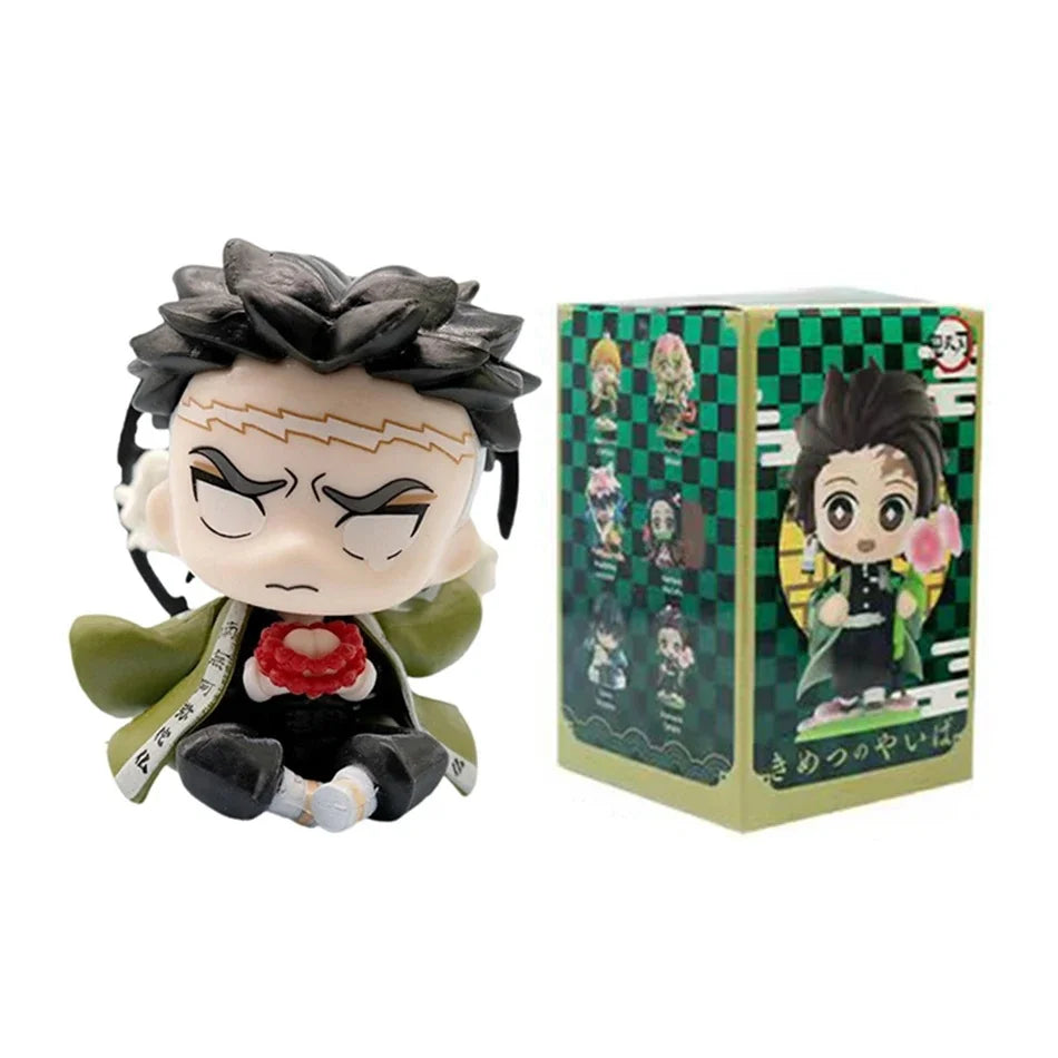 12 Styles Demon Slayer Anime Figure Set Q Version PVC Collectible Model Toy for Kids Adults Anime Fans Gift