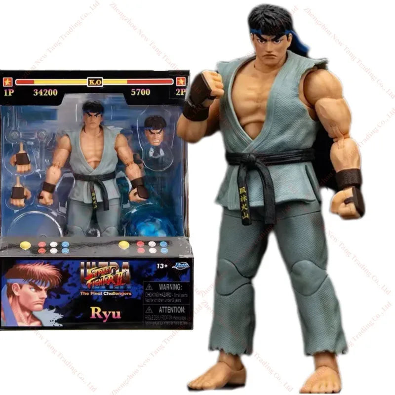 Original Jada Toys Ultra Street Fighter II The Final Challengers Grey Ryu In Stock Anime Action Collection Figures Model Toys