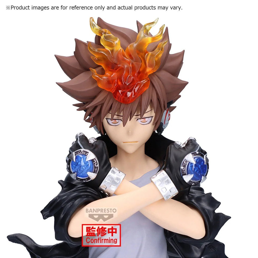 Original Banpresto Katekyou Hitman REBORN Anime Sawada Tsunayoshi Action Figurine Toys PVC Model Collection Decoration