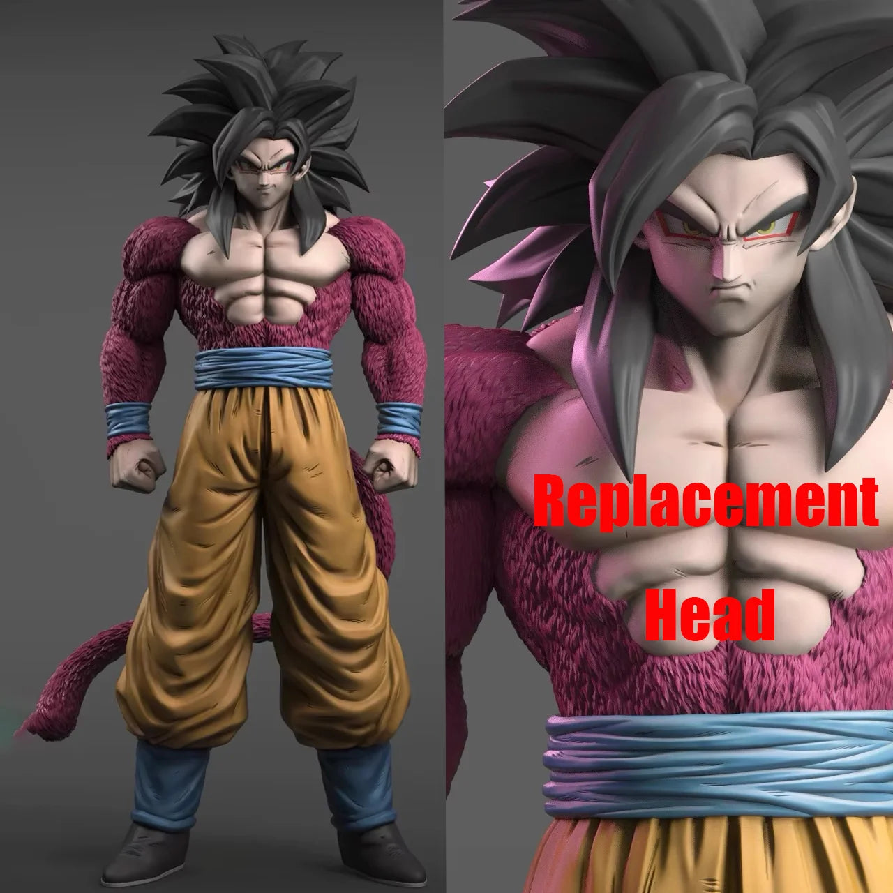 Dragon Ball Z Ssj4 Goku Figur Ersetzen Kopf Super Saiyajin 4 Goku Actionfiguren Sammlungsmodus Spielzeug Geschenke