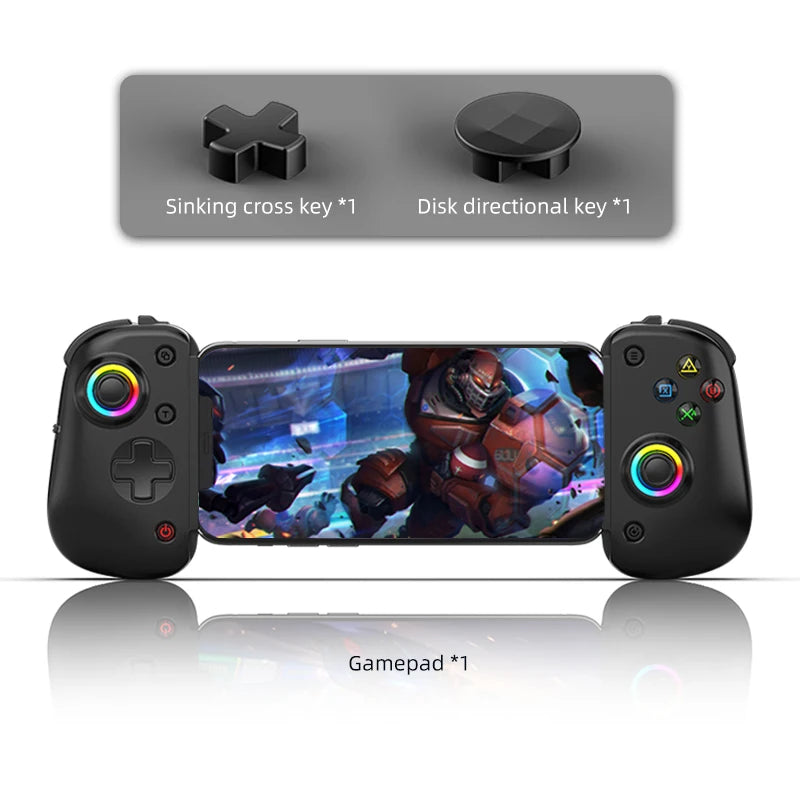 D8Pro Tablet RGB Gaming Controller FPS Mobile Gamepad For Android IOS PS4 Switch PC Hall Trigger Joystick with M1M2/Turbo/6-Axis