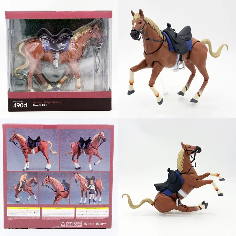 16cm #490 Figma Max Factory Anime Figure figma Horse ver.2 White/Brown Action Figure Adult PVC Collectible Model Doll Toys Gifts