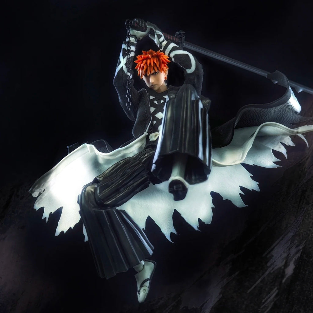 Auf Lager shf 1/12 Maßstab Japanische klassische Anime-Rolle Kurosaki Ichigo Doppelschicht-Windjacke-Modell für 6-Zoll-Actionfiguren-Körper