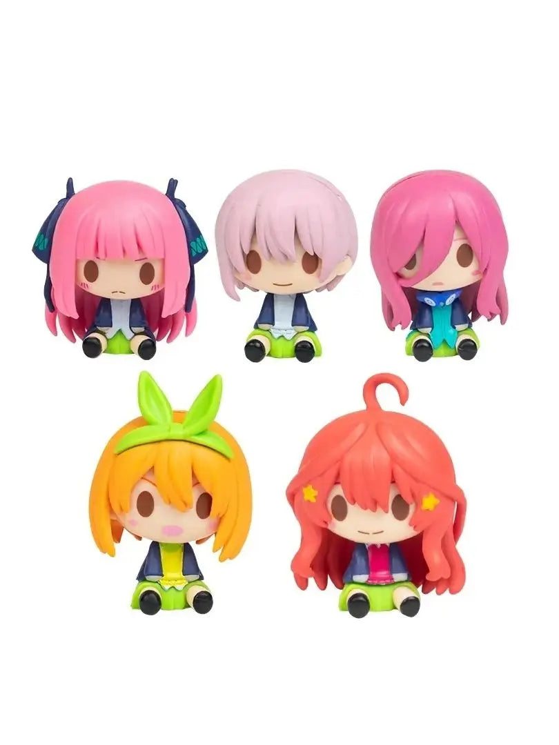 5pcs/Set Q Version Japanese Anime The Quintessential Quintuplets Action Figure PVC Material Model Dolls Toy Collect Ornaments