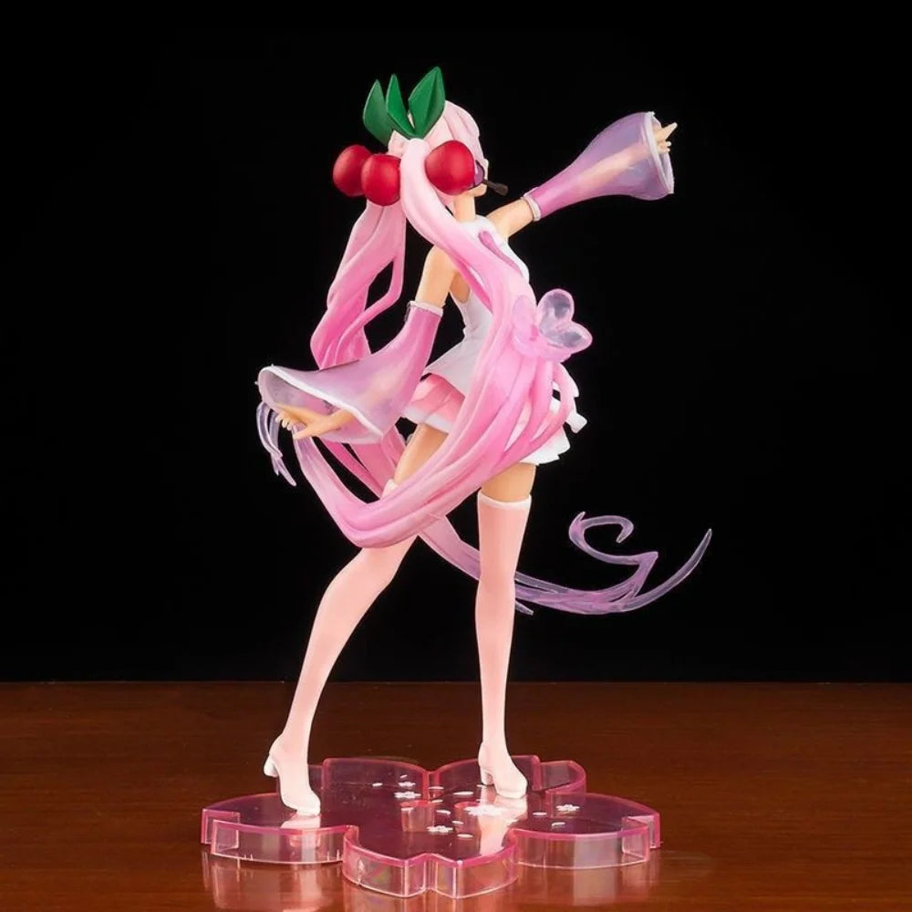 Miku Hatsune Anime Figure Sakura Pink skirt  Princess Anime PVC 20CM Doll Collectible Model Statue Cosplay Gift for Fans