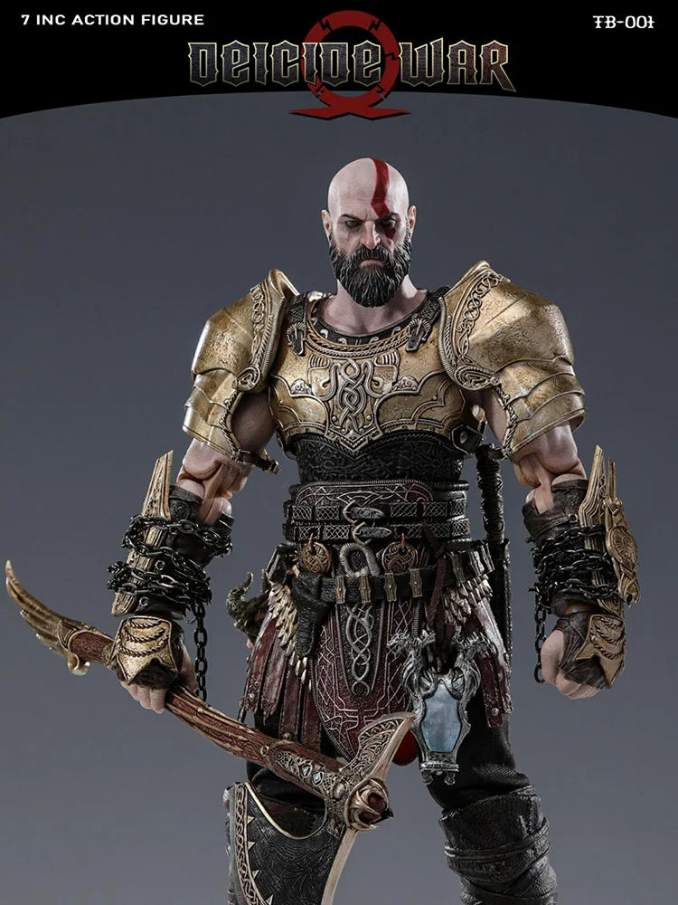 Hot Sale TAKETHAT&brotoys TB-001 1/12 God of War Kratos Bald Lord Kui Tough Guy 7Inches Action Figure Fans Gift Collection