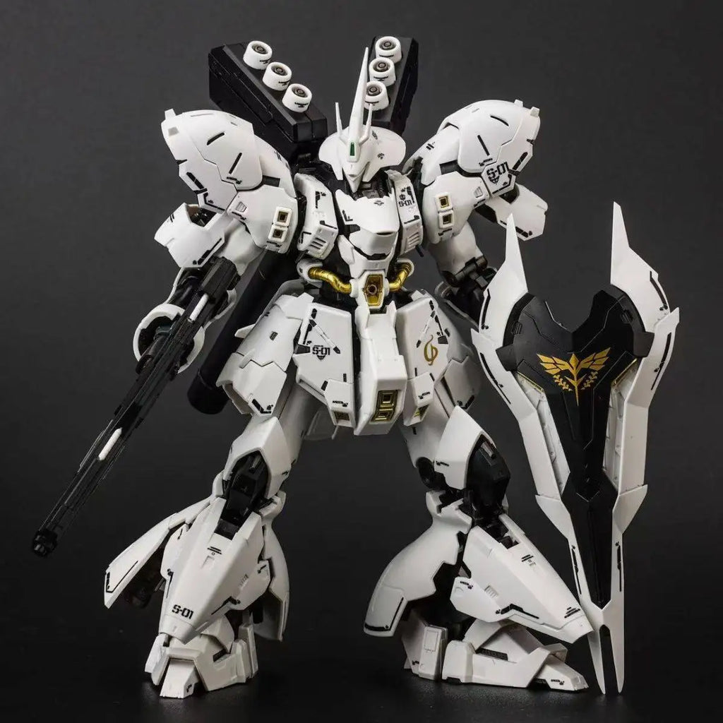 RG MSN-04 White Version Series Action Figure Mecha Warrior High Detail Detachable Parts Assembly Model Toy Collectible Boy Gifts