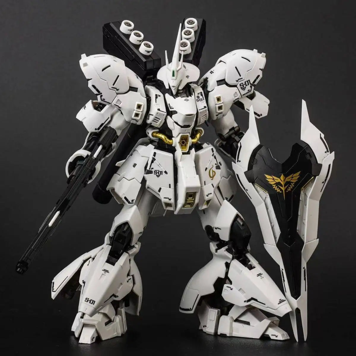 RG MSN-04 White Version Series Action Figure Mecha Warrior High Detail Detachable Parts Assembly Model Toy Collectible Boy Gifts