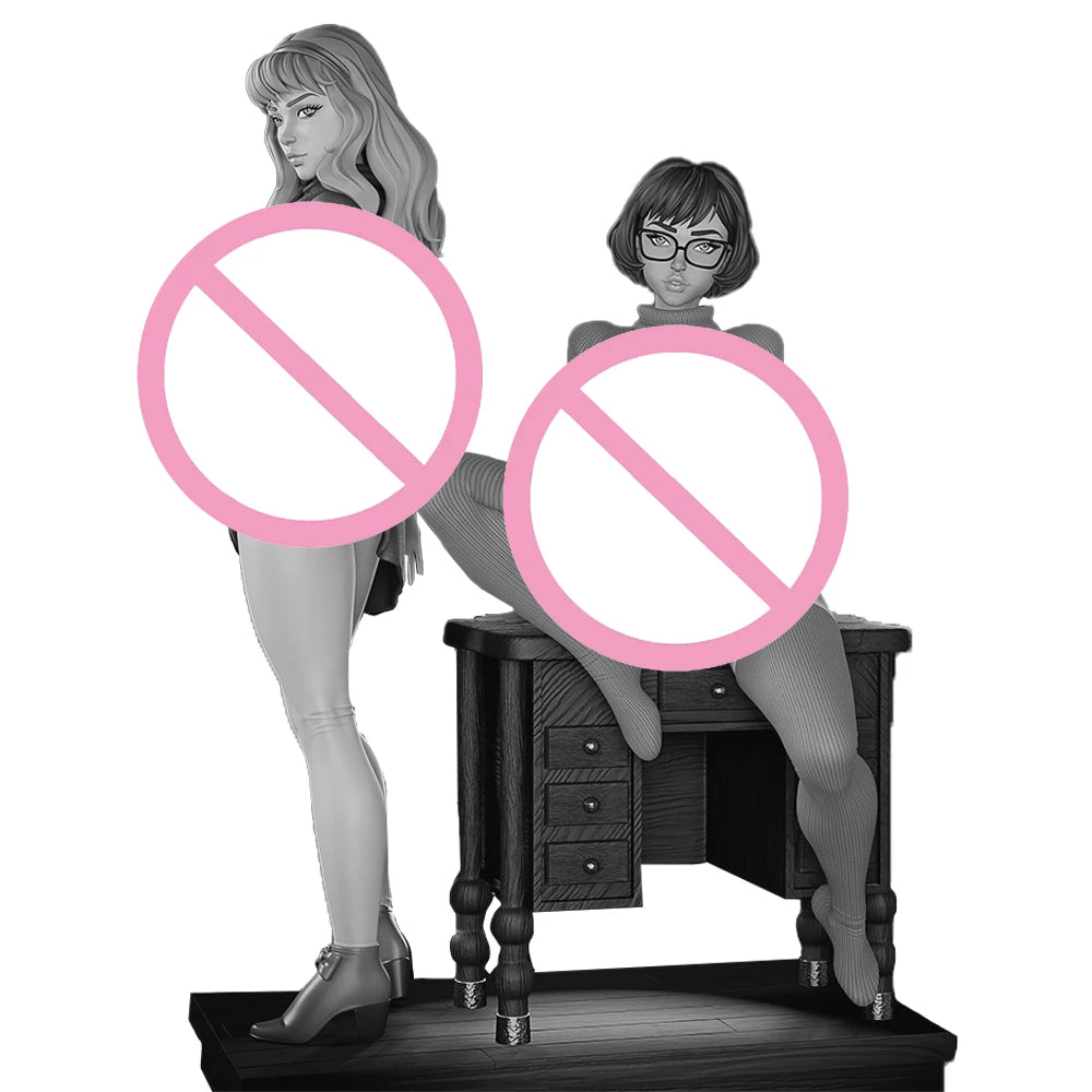 1:18 High-Detail Lila & Mia Figures | 3D Resin Miniature | Unpainted Retro Mystery Girls Style Model Kit (A1067)