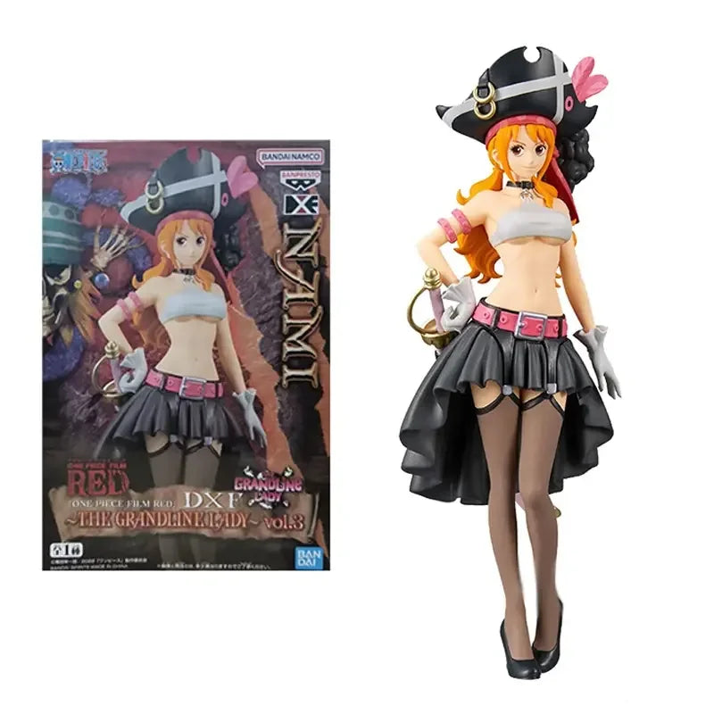 19CM Аниме One Piece Nami Черни дрехи Екшън фигурка ONE PIECE FILM RED Обличане Фигурка PVC Колекционерски Модел Играчка Детски Подарък