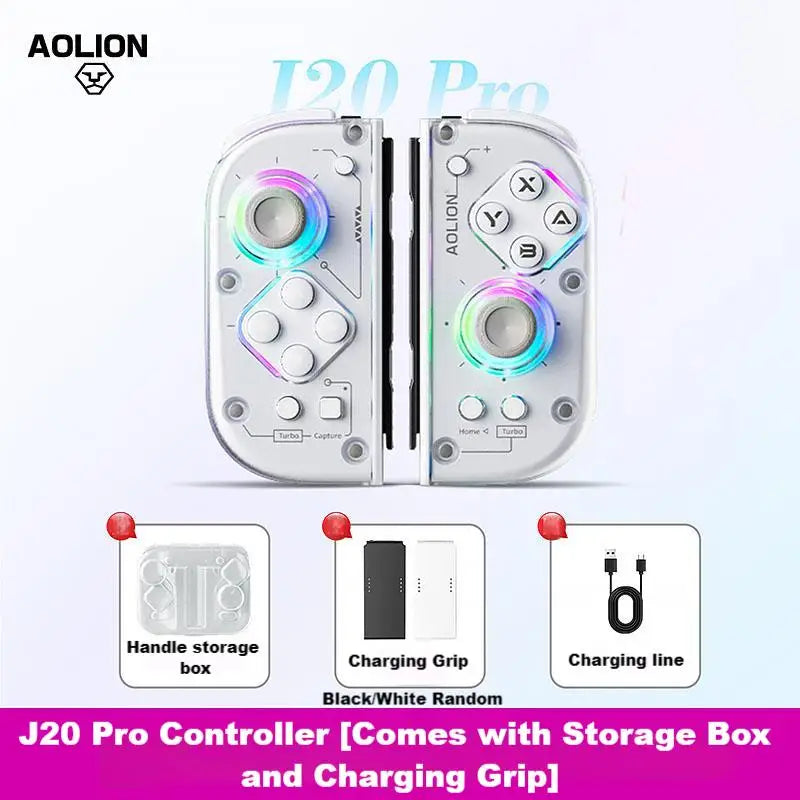 AOLION J20 Hall Joy-Con Gamepad für Nintendo Switch 2/Switch OLED/Switch NFC HD Shake Lite Controller mit Split-Funktion für links und rechts