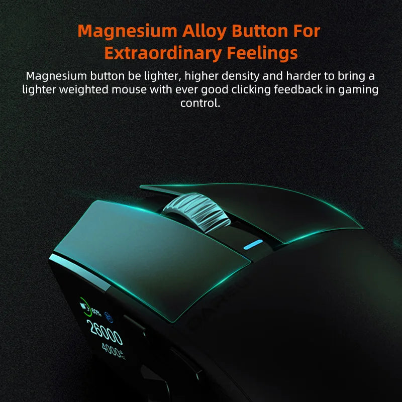 Dareu A980ProMax 8Khz Wireless Wired Mouse Tri-Mode AIM-750 30000 DPI Rechargeable TFT Display for PC Laptop Gamer