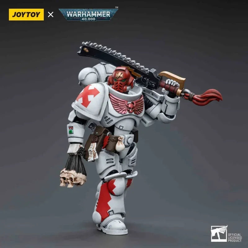 JOYTOY Warhammer 40k 1/18 Action Figures White Scars Captain Kor'sarro Khan Assault Intercessor Combat Bike Anime Military Model