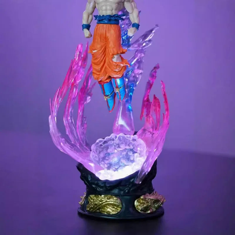 24cm Anime Dragon Ball Can Emit Light Figure Ultra Instinct Son Goku Saiyan Pvc Sculpture Doll Decoration Model Collection Gifts