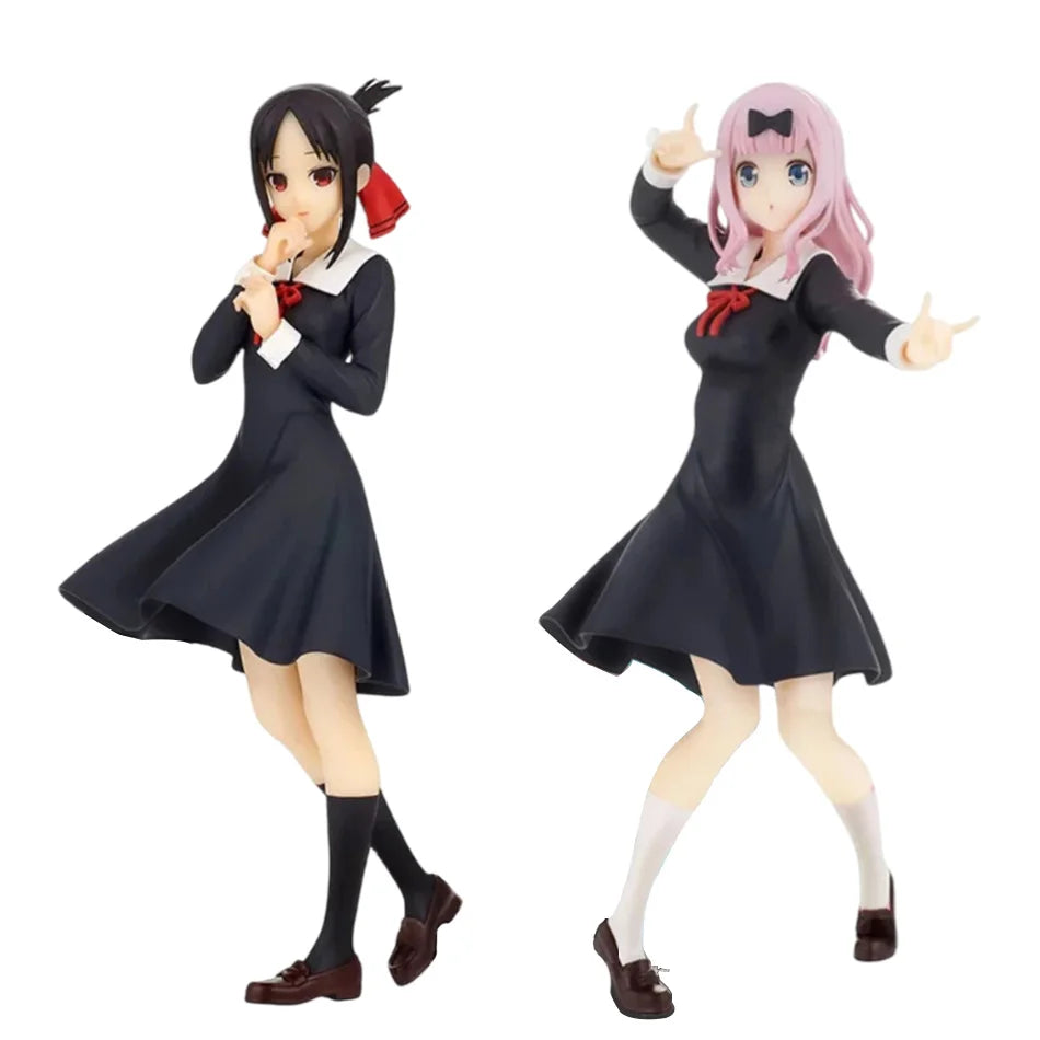 18cm Anime Figure Love is War Fujiwara Chika Shinomiya Kaguya Kawaii Girl  Action Figure Collectible Model Doll Toy Gift