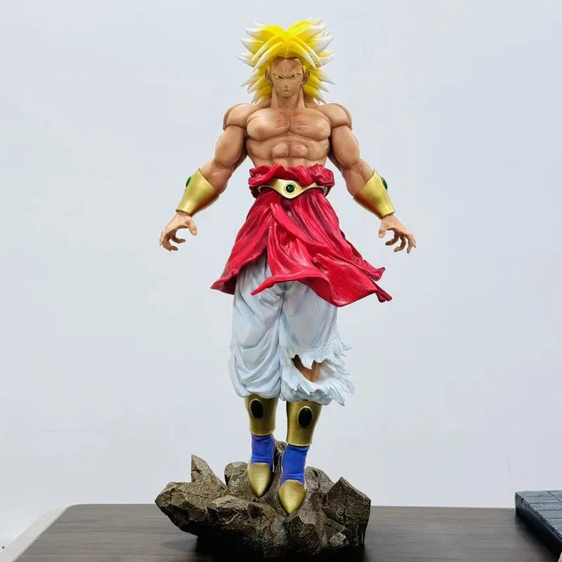 In Stock 58cm Anime Super Saiyan Figure Broli Action Figures GK Broly Model Collection Statue Desk Decor Doll for Kid Gifts Toys