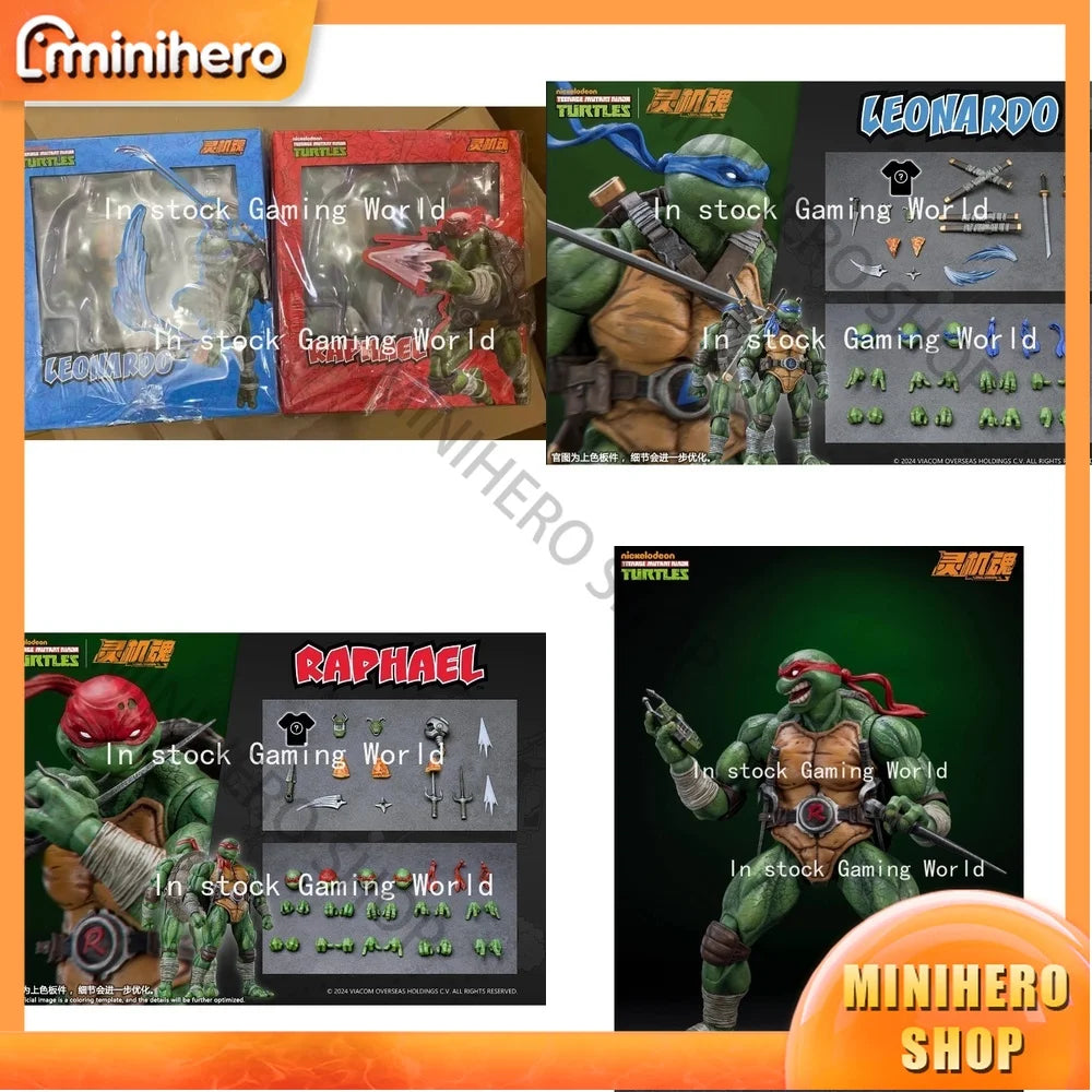 In Stock Teenage Mutant Ninja Turtles Raphael & Leonardo 1/12 Scale Action Figure Ninja Turtles Collectible Toy