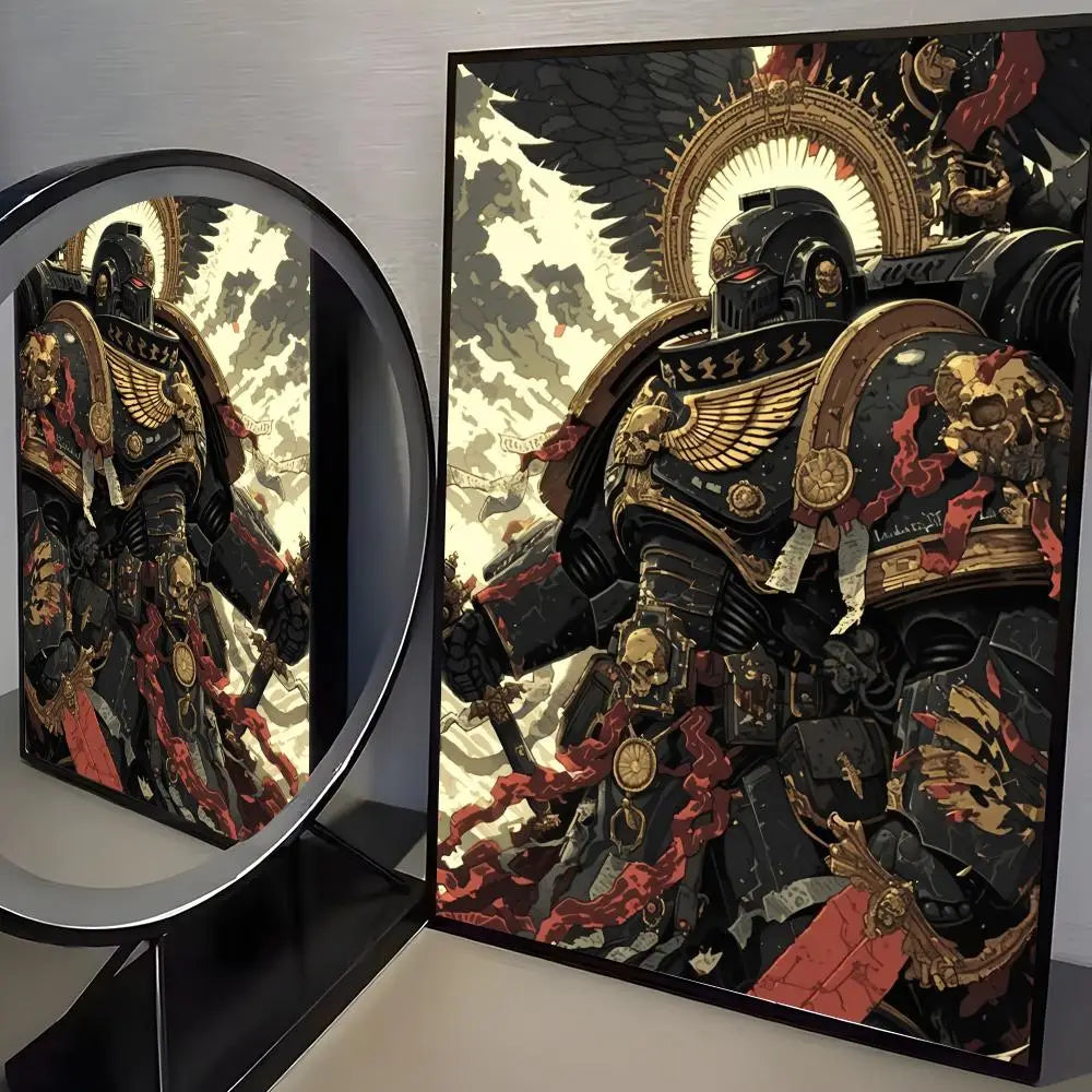 W-Warhammer Game 40K Poster Perfect Sticker Self Adhesive Art Designed for Home Dining Office Spaces