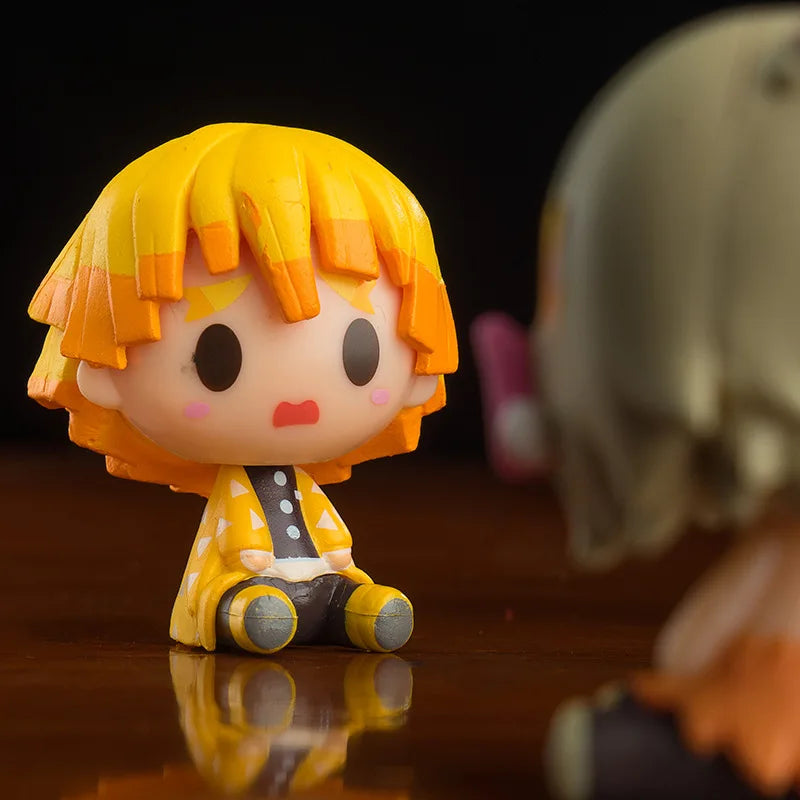 4-teiliges Set Demon Slayer Kamado Tanjirou Nezuko Agatsuma Zenitsu Actionfiguren, niedliche Anime-Modelle, PVC-Statuen, Sammlerstücke, Geschenke